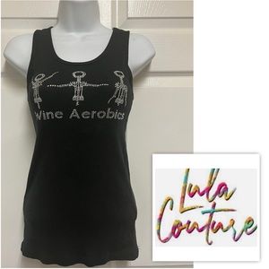 Lula Couture Ribbed Wine Aerobics Tank